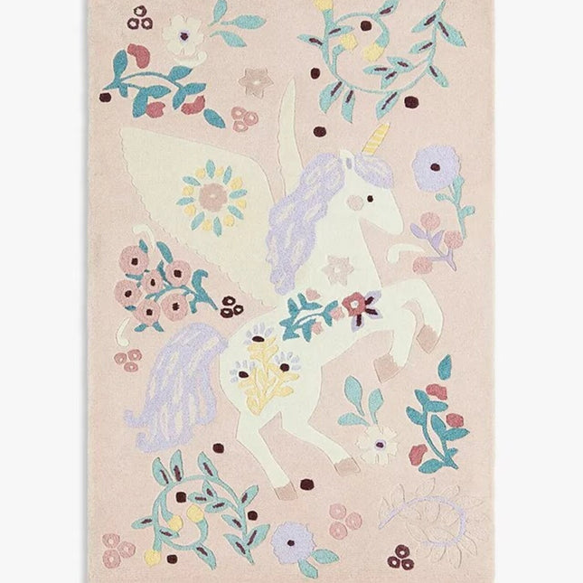 Hand-Tufted Wool Unicorn Rug: Enchanted Kids Room Carpet