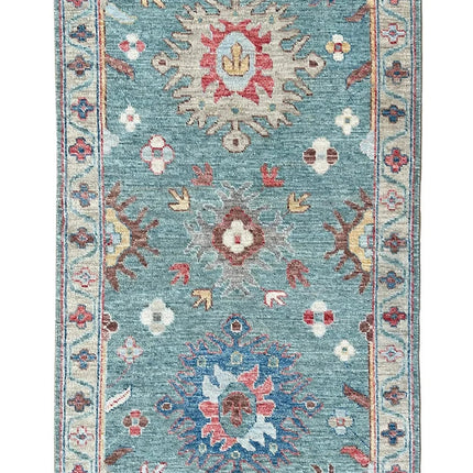 Turquoise Floral 8x10 Oushak Rug: A Handwoven Turkish Carpet