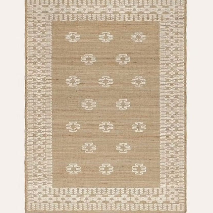 Handwoven Natural Jute Rug: Boho Modern Living Room Decor