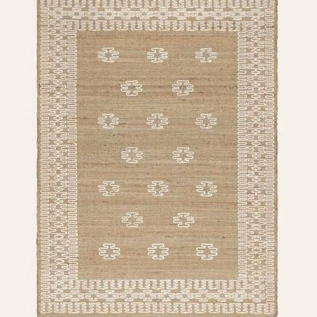 Handwoven Natural Jute Rug: Boho Modern Living Room Decor