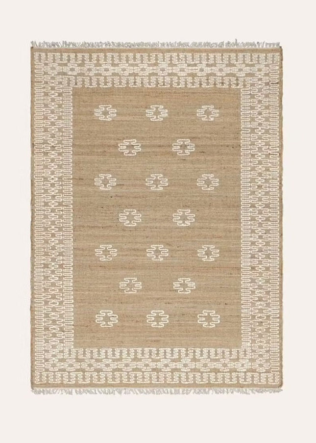 Handwoven Natural Jute Rug: Boho Modern Living Room Decor