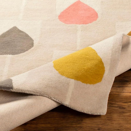 Hand Tufted Wool Area Rug: Modern Geometric Multicolor Design