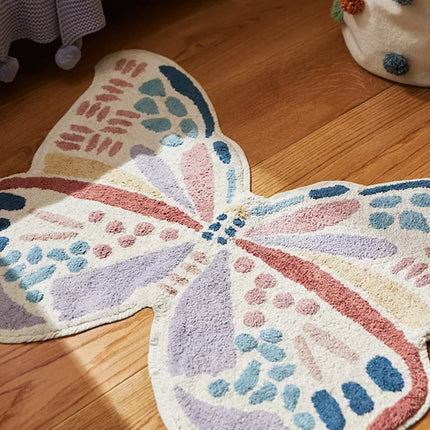 Hand-Tufted Wool Butterfly Rug: Kids Playroom Decor