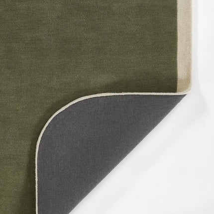Hand Tufted Olive Green Wool Rug: Modern Living Room Decor