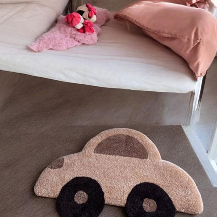 Hand-Tufted Wool Car Rug: Kids Playroom Decor (3x5 ft)