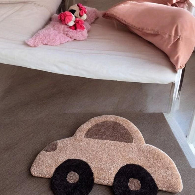 Hand-Tufted Wool Car Rug: Kids Playroom Decor (3x5 ft)