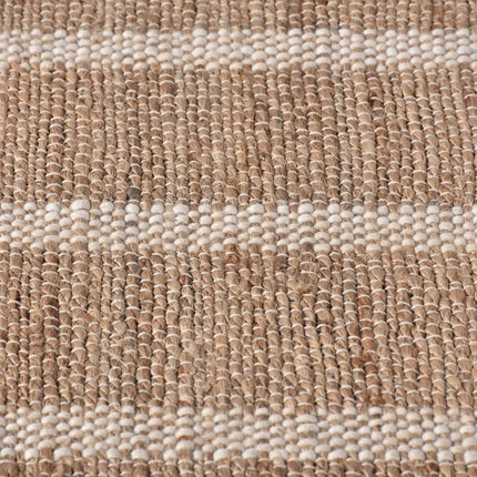 Handwoven Striped Jute Rug: Reversible Eco-Friendly Jute & Hemp