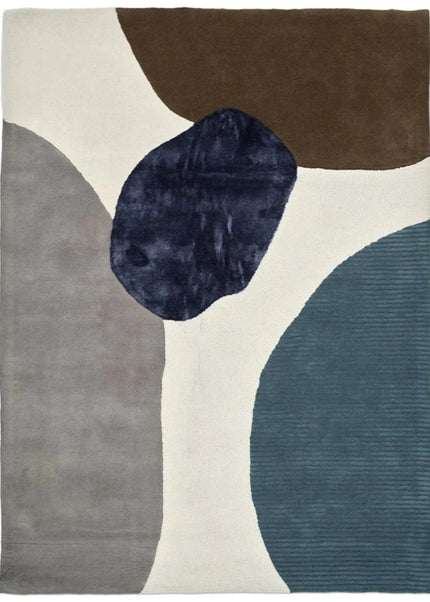 Hand-Tufted Wool Area Rug: Modern Geometric Design, Custom Size