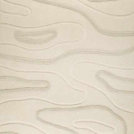 Hand Tufted Wool Area Rug: Abstract Minimalist Design