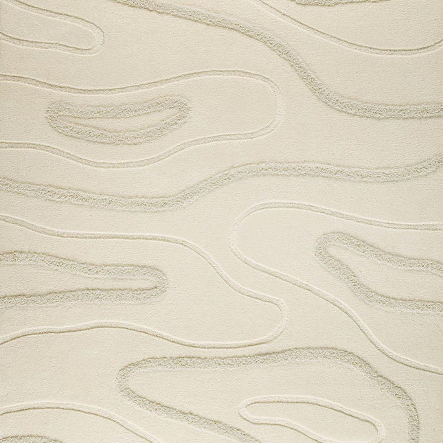 Hand Tufted Wool Area Rug: Abstract Minimalist Design