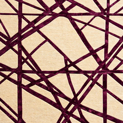 Hand Tufted Wool & Viscose Rug, Maroon Abstract Geometric Area Rug