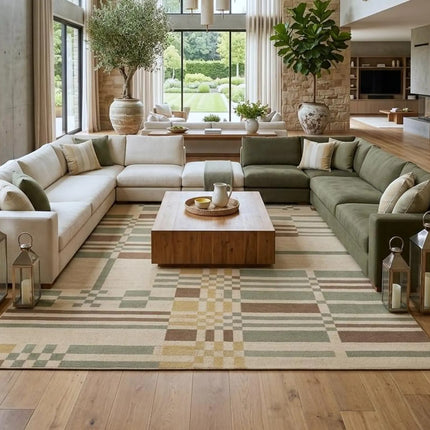 Scandinavian Wool Flatweave Rug, Modern Farmhouse Dhurrie for Living Room