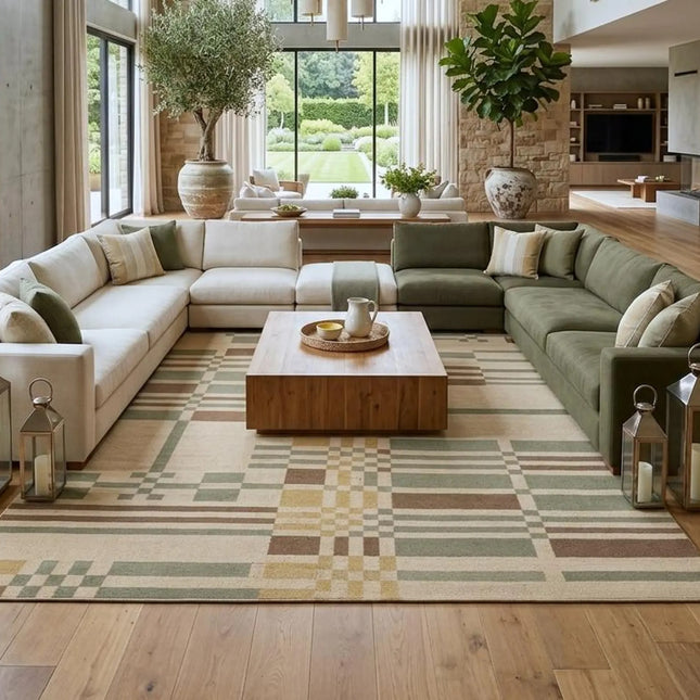 Scandinavian Wool Flatweave Rug, Modern Farmhouse Dhurrie for Living Room