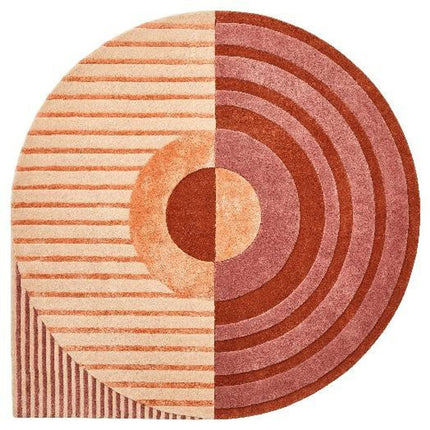 Hand Tufted Wool Area Rug: Modern Striped Drop Shape Design