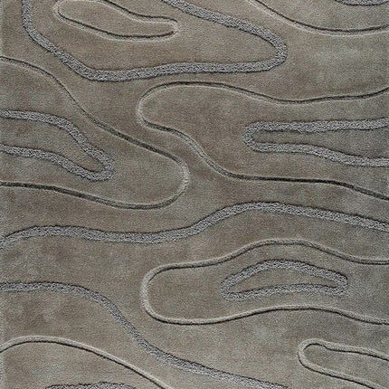 Hand Tufted Wool Area Rug: Abstract Minimalist Design