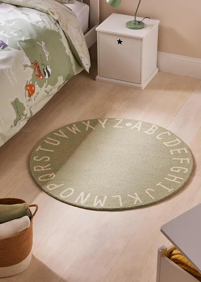 Alphabet Nursery Rug: Hand-Tufted Wool ABC Playmat