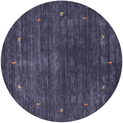Round Gabbeh Wool Rug: Hand Knotted Boho Area Rug
