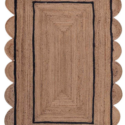 Custom Jute Scallop Rug: Handmade Boho Area Rug