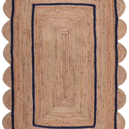 Custom Jute Scallop Rug: Handmade Boho Area Rug