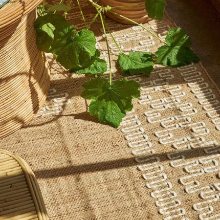 Handwoven Natural Jute Rug: Boho Modern Living Room Decor