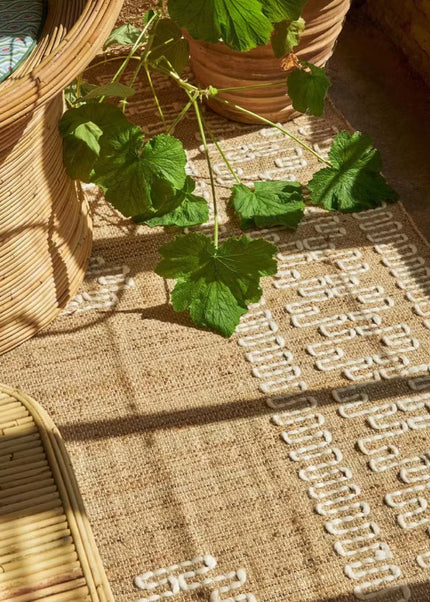 Handwoven Natural Jute Rug: Boho Modern Living Room Decor