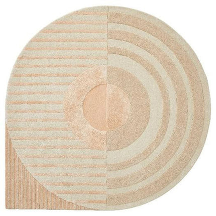 Hand Tufted Wool Area Rug: Modern Striped Drop Shape Design