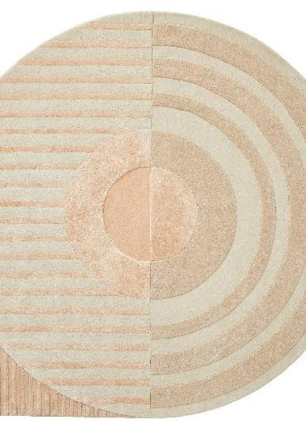 Hand Tufted Wool Area Rug: Modern Striped Drop Shape Design