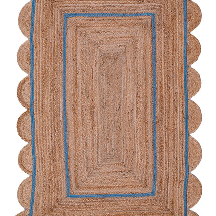 Custom Jute Scallop Rug: Handmade Boho Area Rug
