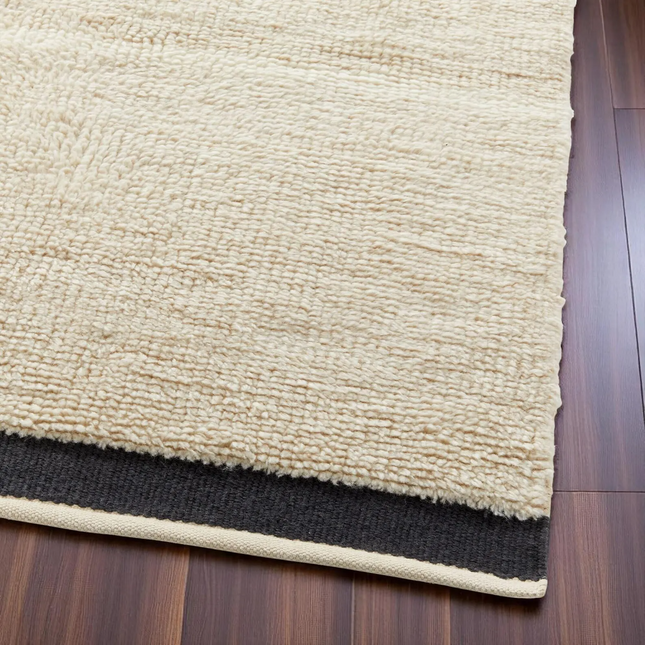Handwoven Scandinavian Wool Rug: Rustic Kilim Shag, 8x10 Boho Area Rug