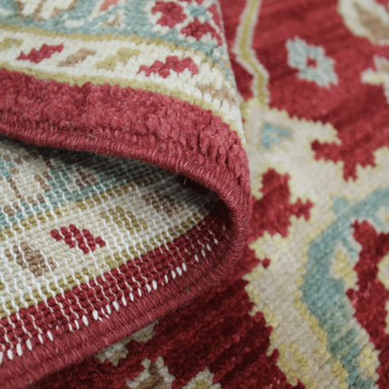 Maroon Oushak Wool Rug: Handwoven Persian Floral Carpet