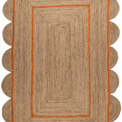 Custom Jute Scallop Rug: Handmade Boho Area Rug