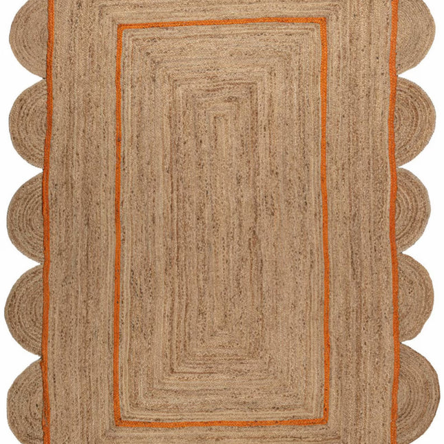 Custom Jute Scallop Rug: Handmade Boho Area Rug