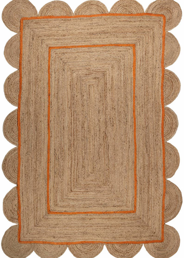 Custom Jute Scallop Rug: Handmade Boho Area Rug