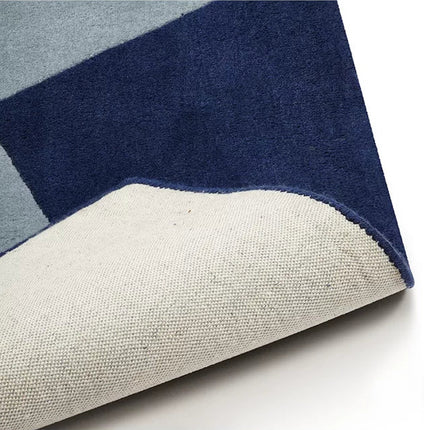 Handmade Wool Star Rug: Navy Blue Kids Playmat