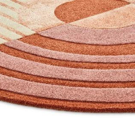 Hand Tufted Wool Area Rug: Modern Striped Drop Shape Design