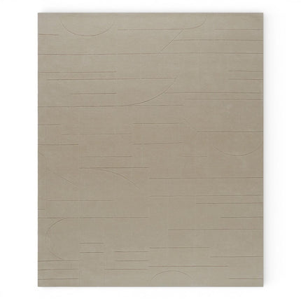 Hand Tufted Solid Beige Wool Area Rug, Abstract Modern Minimalist Interior
