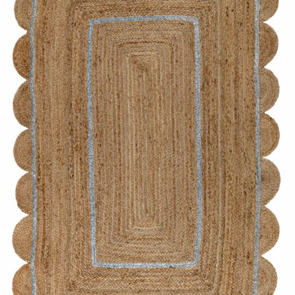 Custom Jute Scallop Rug: Handmade Boho Area Rug