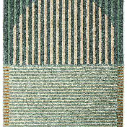 Hand Tufted Wool Rug: Modern Abstract Striped Design