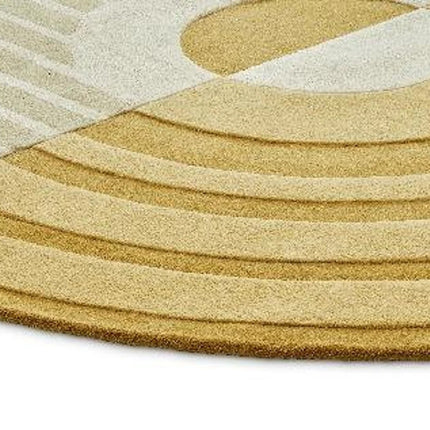 Hand Tufted Wool Area Rug: Modern Striped Drop Shape Design