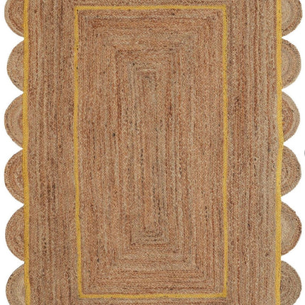 Custom Jute Scallop Rug: Handmade Boho Area Rug