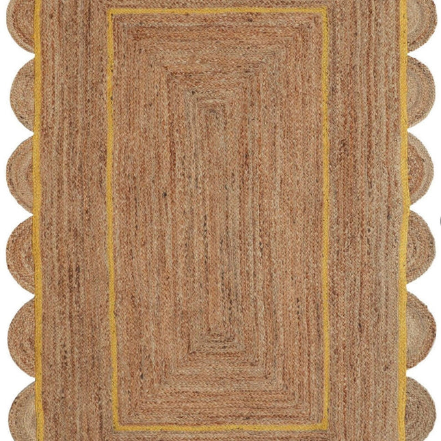 Custom Jute Scallop Rug: Handmade Boho Area Rug