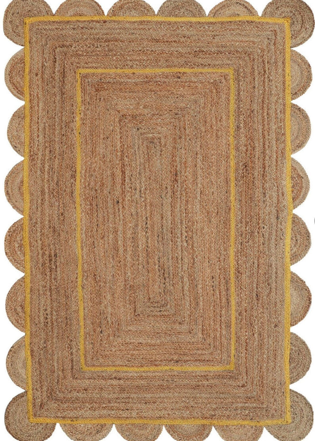 Custom Jute Scallop Rug: Handmade Boho Area Rug