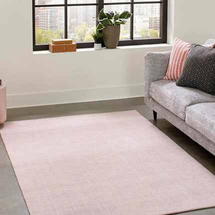 Handwoven Denim Blue Wool Rug: Minimalist Bohemian Decor