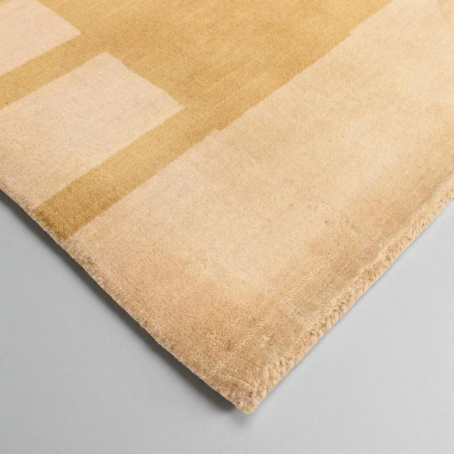 Hand Knotted Gabbeh Wool Rug: Modern Striped Indian Design