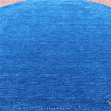 Round Gabbeh Wool Rug: Hand Knotted Boho Area Rug