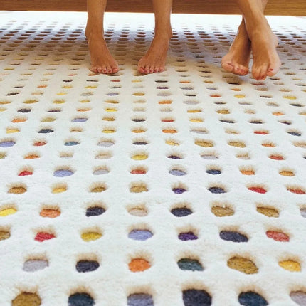 Hand Tufted Wool Polka Dot Rug: Multicolor Boho Decor
