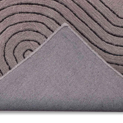 Hand Tufted Wool Rug: Modern Gray Carved Area Rug, 8x10