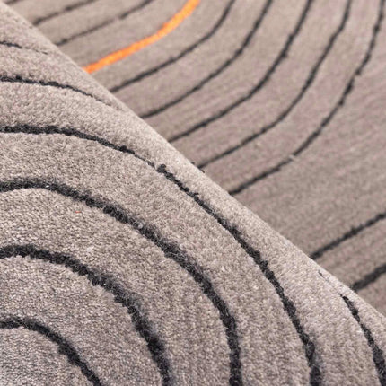 Hand Tufted Wool Rug: Modern Gray Carved Area Rug, 8x10