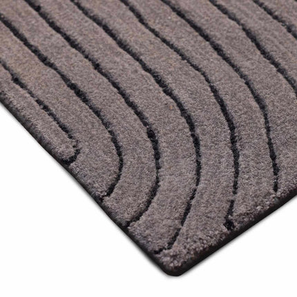 Hand Tufted Wool Rug: Modern Gray Carved Area Rug, 8x10