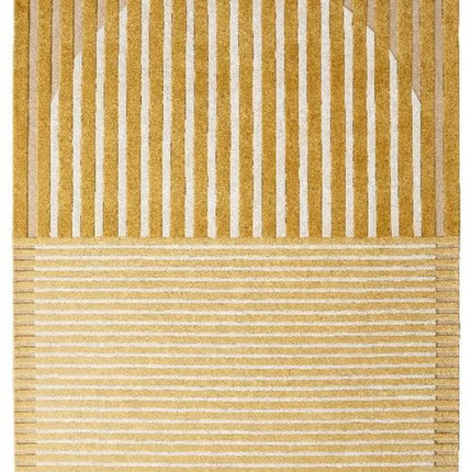 Hand Tufted Wool Rug: Modern Abstract Striped Design